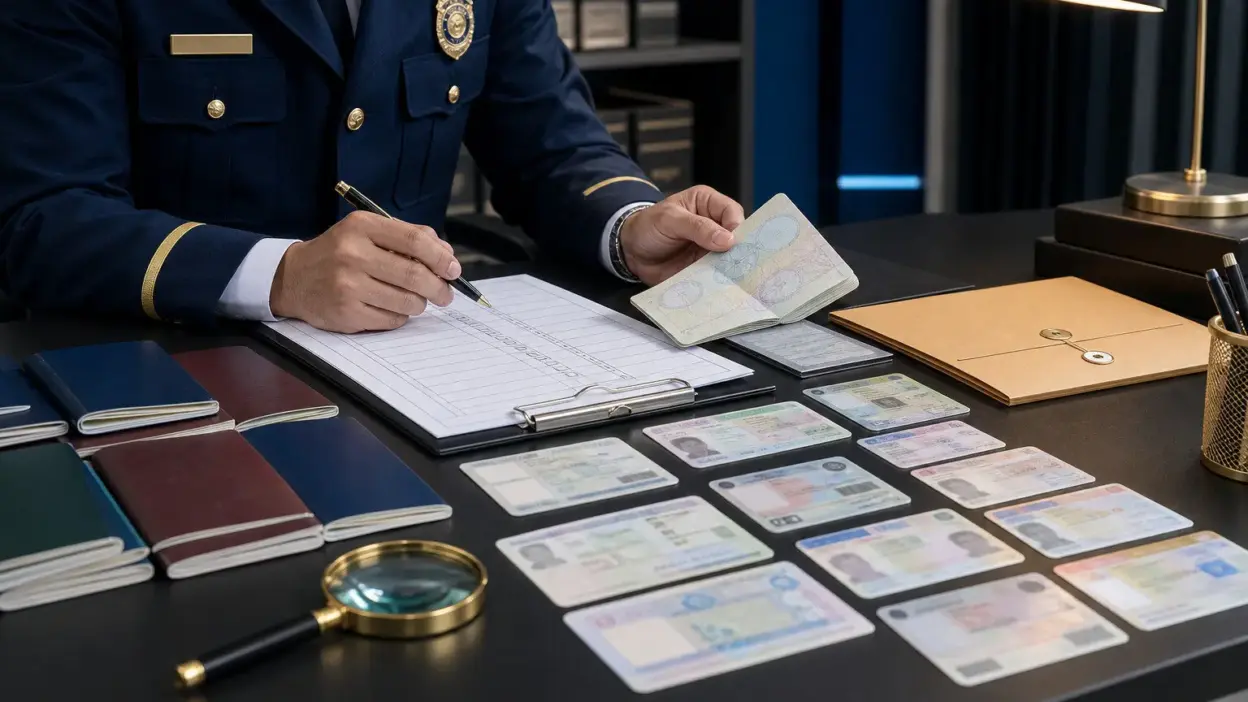 Petugas memeriksa paspor, visa, dan izin tinggal di meja audit dokumen keimigrasian