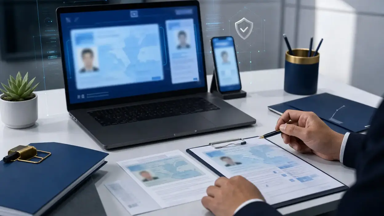 Petugas memeriksa dokumen kependudukan digital IKD di workstation verifikasi dokumen