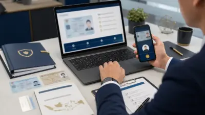 Petugas memeriksa dokumen kependudukan digital IKD di meja verifikasi modern