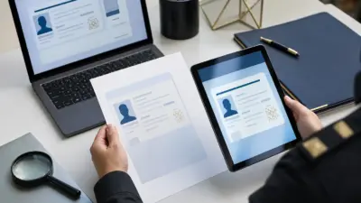 Petugas memeriksa keaslian dokumen digital IKD di meja kerja verifikasi dokumen
